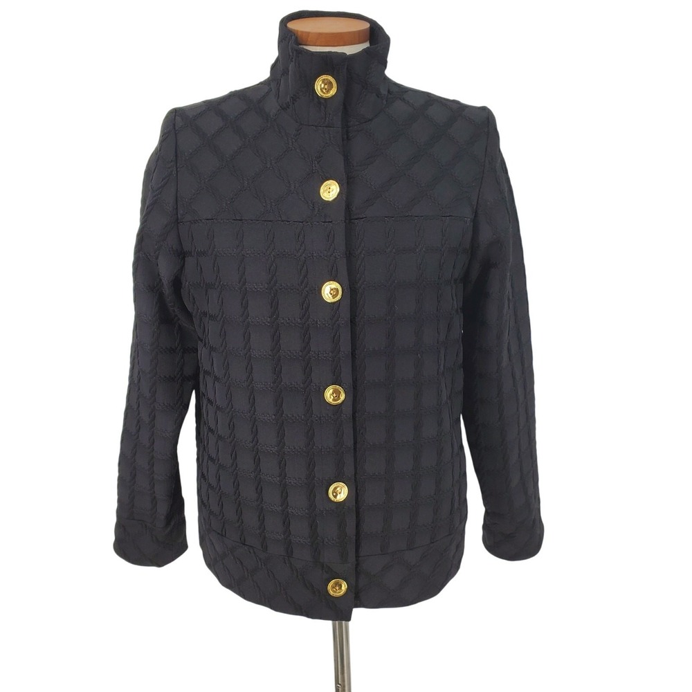 Simonton Says‎ by George Simonton Womens Size Small Button Down Jacket Black